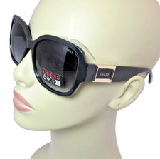 GUESS Oversized Glossy Black Sunglasses Purple Gradient Lenses GO00043-01B