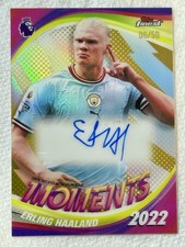 2025-26 Topps Finest EPL ERLING HAALAND 6/50 Auto Gold Refractor First Moments