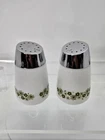 Vintage Spring Blossom Starline Salt & Pepper Shakers Daisy Design Milk Glass 3"