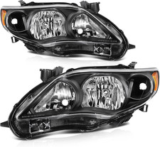 Headlight Assembly Fit for Toyota Corolla 2011-2013 Black Housing Amber Reflecto