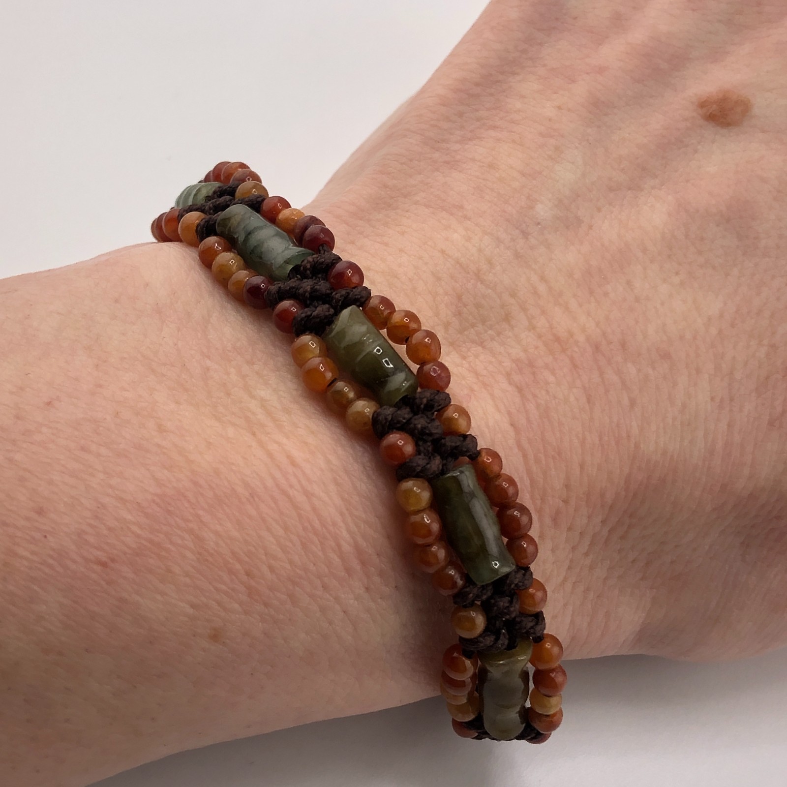 Beaded Bracelet Mixed Pattern Gemstone Adjustable… - image 3