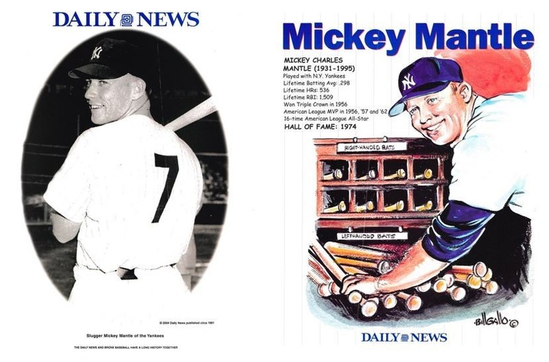 2004 Daily News Promotional 8x10 Insert of New York Yankees Mickey Mantle