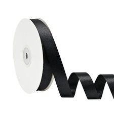 Double Face Black Satin Ribbon 5/8 Inch x 50 Yards Polyester Gift Wrapping