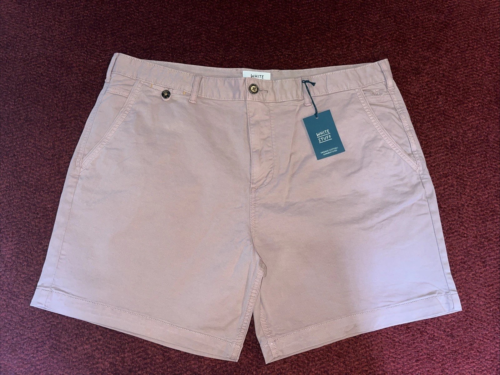 White Stuff.New/Tag”Sutton Organic Chino Short”Organic.Dusky Pink.UK 40S.RRP £45 image 7