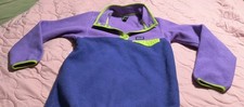 Patagonia Synchilla Girl's 12 L Purple Lavender Green Snap T Fleece