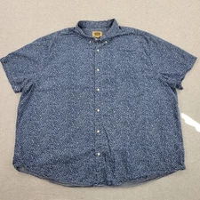 Foundry Shirt Mens 4XL Blue AOP Floral Pocket Button Down Short Sleeve
