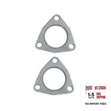 2PCS Car Exhaust Pipe Gasket, 2" 3-Bolt Exhaust Flange Gasket with High 2inch