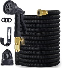 Garden Hose Non-Expanding Flexible Garden Hose with 8 Function Hose Nozzle