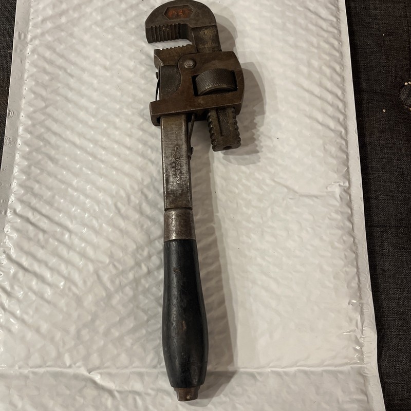 Antique Stillson Wrench #14 Pipe Wrench Hudson Forge Co. USA Made. 