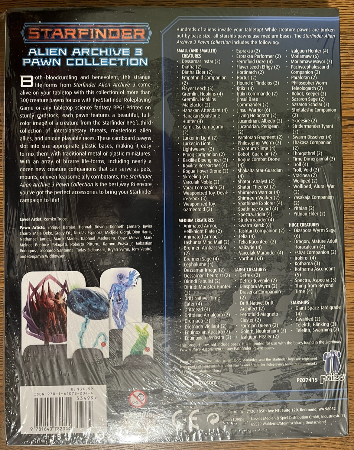 Colección De Fichas Starfinder Alien Archive 3 – Más De 300 Peones Para Juegos De Rol De Ciencia Ficción, Con Base De Plástico
