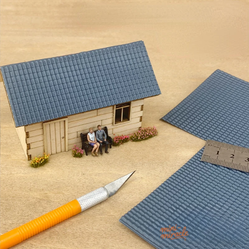 Roof Tiling HO/OO Scale Miniatures Corrugated Board DIY House Decoration Model - Image 3 of 4