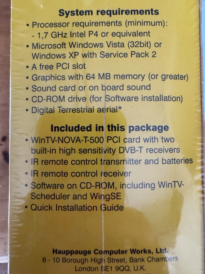 Hauppauge WinTV-NOVA-T-500 DVB-T Model 289 : New & Unopened - Image 3 of 4