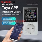 AC 85–290V WiFi Smart Plug Power Meter Works with Tuya APP LCD Digital Display