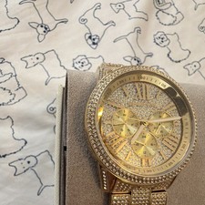Gold-Tone Crystal Pav Multi-Dial Analog Bracelet Watch Roman Numerals