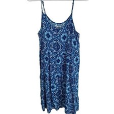 Mossimo Supply Co Blue Medallion Paisley Tiered Mini Dress Small