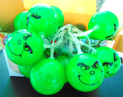 New Mr. Grinch Christmas Party Lights  20 LED 10 Feet  need 3 batteries