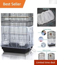 Bird Cage Seed Cather,Universal Adjustable Birdcage Cover Skirt Nylon Mesh Ne...