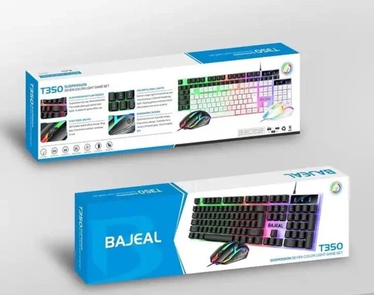 BAJEAL RGB White Gaming Keyboard & Mouse Set – Light Up Your Setu - Image 2 of 2