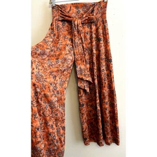 Rewash BOHO Wide Leg Pants S Paisley Festival Smocked Waist Concerts Coastal ASO