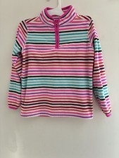 OshKosh B'Gosh Kids Girls Colorful Striped Fleece Long Sleeve Pullover Multi 6X