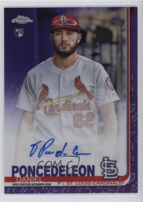 2019 Topps Chrome Rookie Purple Refractor /250 Daniel Ponce de Leon Auto RC no9