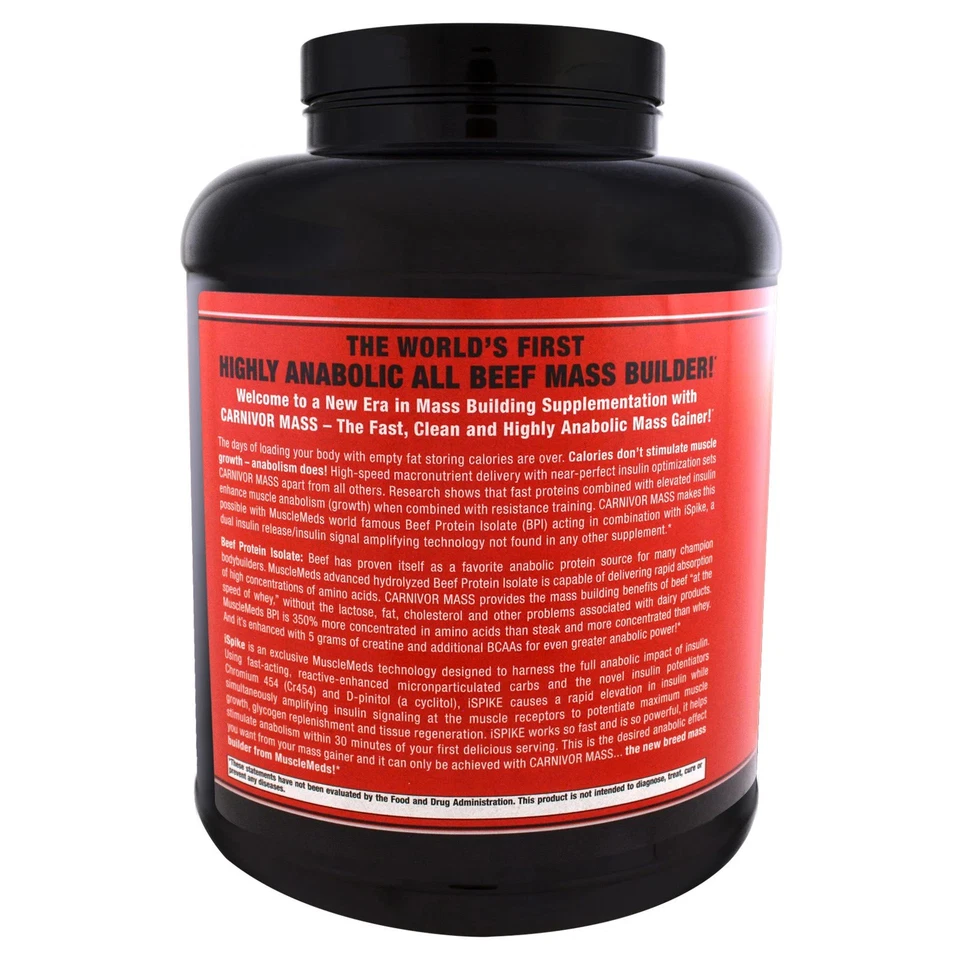 Carnivor™ Mass, Anabolic Beef Protein Gainer, Fresa, 5,79 lb (2.628 g) Foto 3 de 3