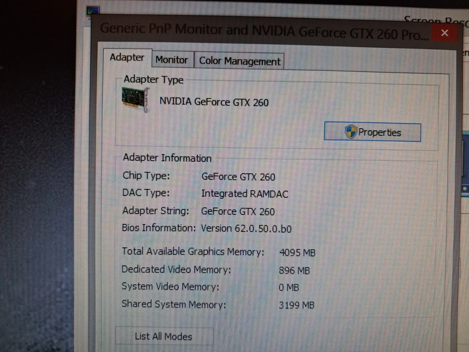 Graphics Card  Geforce GTX 260 2 896MB 448 Bit DDR3 Dual DVI PCI-E - Image 4 of 4