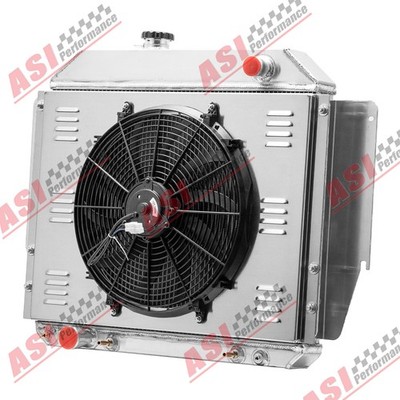 3 ROW Radiator Shroud 120W Fan fit 79-91 1989 Ford E100 E150 E250/ E350 5.8L V8