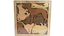 Creative Crafthouse Cats Dogs Wooden Puzzle Brain Teaser Made In USA Laser Cut