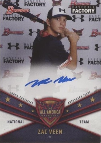 ZAC VEEN AUTO 1st 2020 Bowman Chrome Draft Autograph Rockies