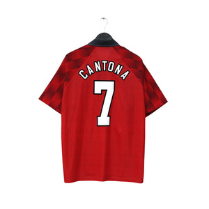 Eric Cantona, Manchester United gives a gaulic shrug of the shoulders Stock Photo