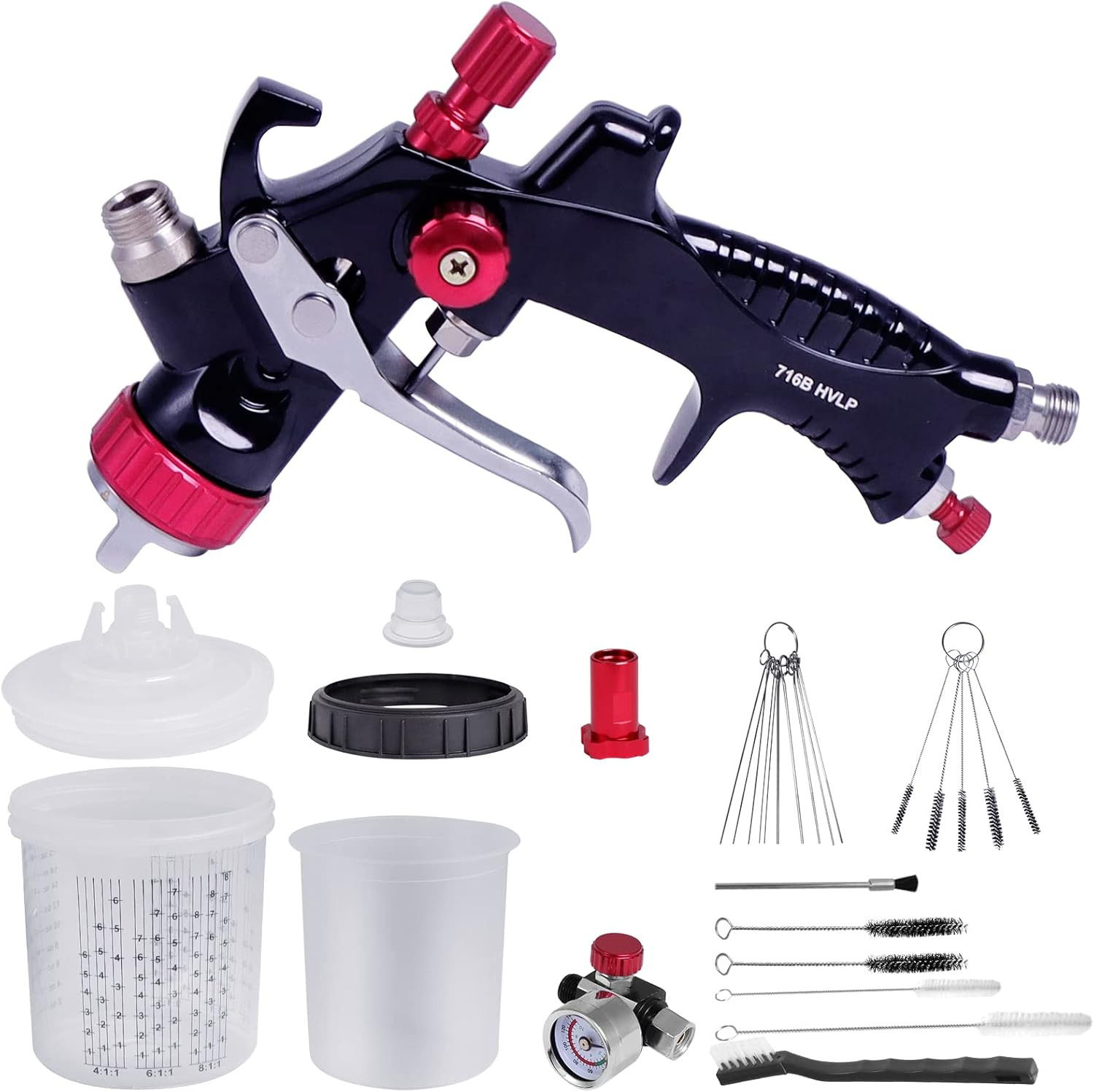 Pistola Verniciatura Auto Professionale Kit Completo Bicchiere Rapido