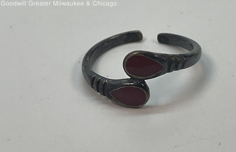 Vintage 925 Sterling Coral Toe Ring 1.2g
