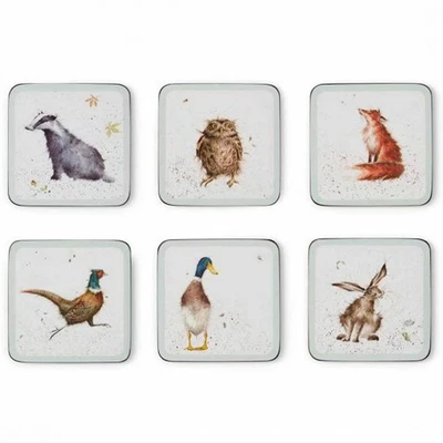 Wrendale Designs 6-teiliges Glas-Untersetzer-Set Worcester-Tiere | WP-X001026873 - Bild 1 von 4