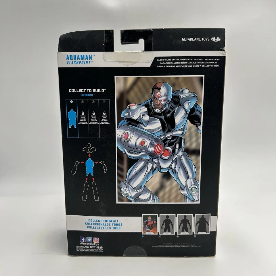 Figura McFarlane Toys DC Multiverse BAF Cyborg AQUAMAN Flashpoint etiqueta dorada Foto 2 de 4