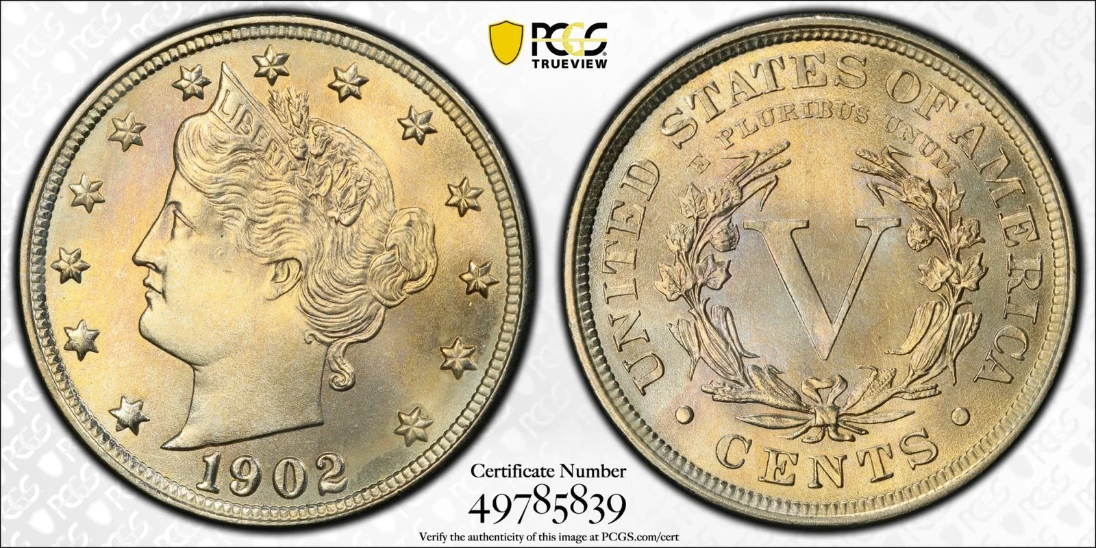 1902 Liberty Nickel PCGS MS67