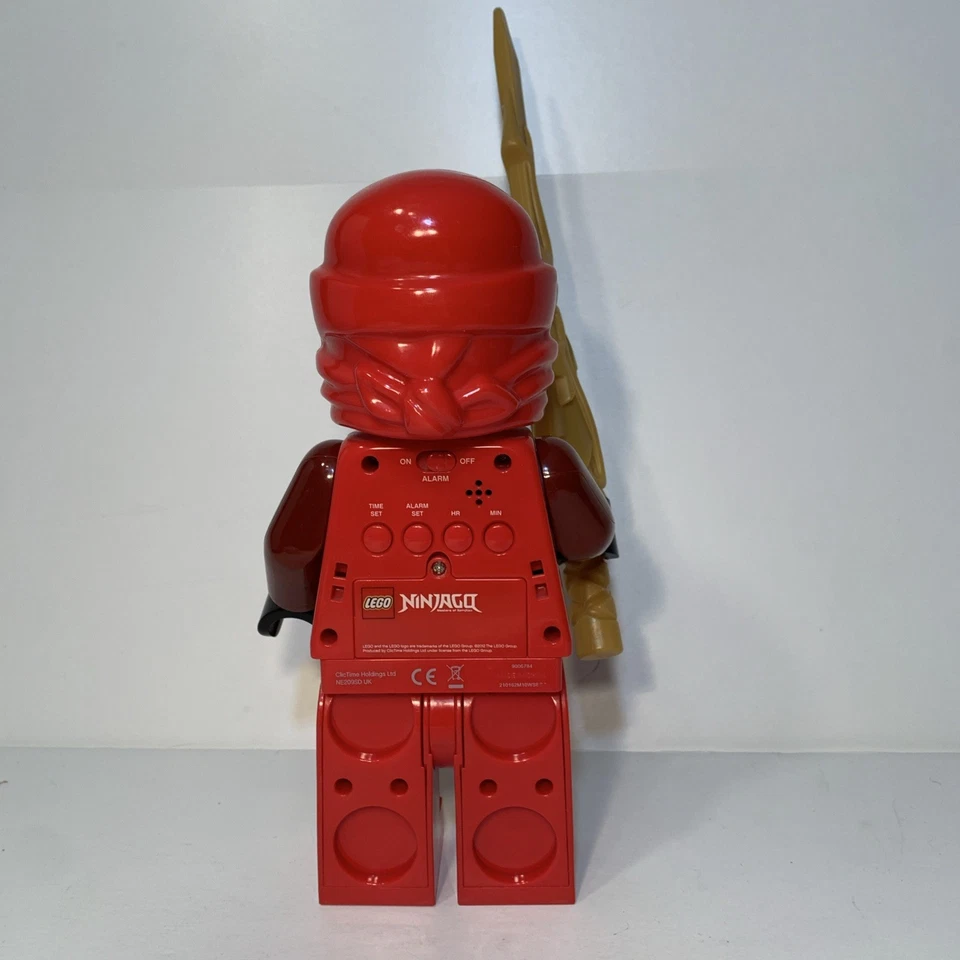 LEGO Alarm Clock Ninjago Red Kai 9006784 Gold Helmet Sword Cordless Travel - Image 4 of 4