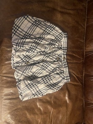 United Colors of Benetton Navy White Plaid Skirt 2XL Kids 11/12 160