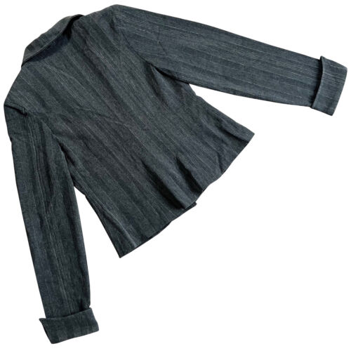 SLAY (Italy) Iridescent Blended Weave Wide Fish Mouth Blazer Gray : M - Picture 2 of 3