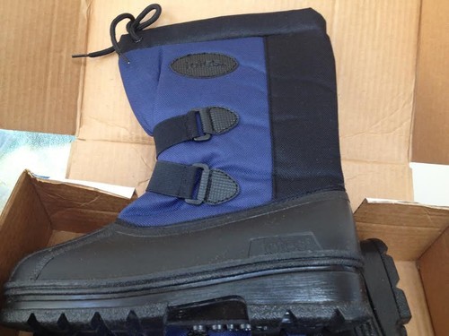 Bolsos Botas de Nieve de Invierno para Jóvenes Niños Talla 4 Negro/Marino Pull on Nuevo en Caja - Imagen 3 de 8