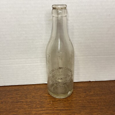 Sand Rock Spring Co. Whitewater Wis Glass Embossed Soda Bottle Vintage RARE 7.5''