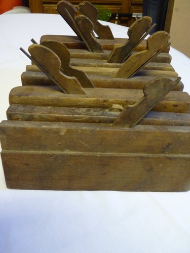 Wood SIDE BEAD MOLDING PLANE TOOL LOT of 9 - Picture 2 of 9