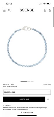 Hatton Labs Blue Pearl Necklace beautiful new without tags