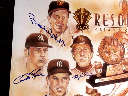 GARY CARTER AL KALINE ROBINSON 12 X SIGNED AUTO L/E GOLD GLOVE AWARD POSTER JSA - Picture 4 of 7