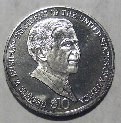 Bush 43rd President $10Commemorative Coin Republic of LiberiaGeorge W