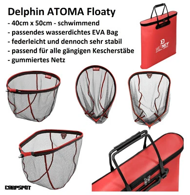 Unterfangkescher schwimmend + gummiertes Netz 3 Größen - wasserdichter EVA Bag