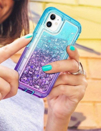 Stoßfeste Hülle für iPhone 13 12 11 Pro Max Xr Xs 67 8 Plus flüssige Glitzer Abdeckung - Bild 56 von 73