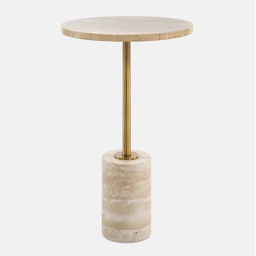 MALYA TARVERTINE ACCENT END TABLE UTTERMOST 50060 - Picture 1 of 5