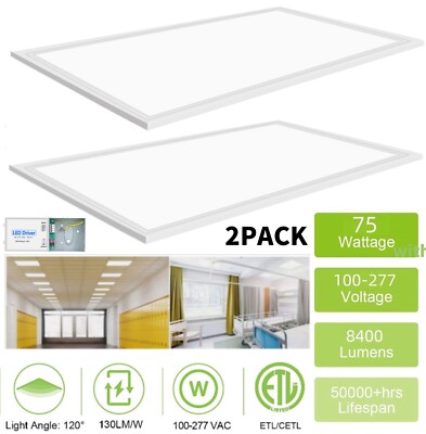 2x4 LED Flat Panel Light, 75Watt 8400LM LED Drop Ceiling Light fixture, Dimmable