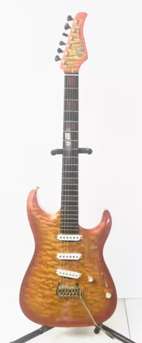 USA Pensa MK1 Custom Quilted Maple / Black Korina Electric Guitar w/ Case